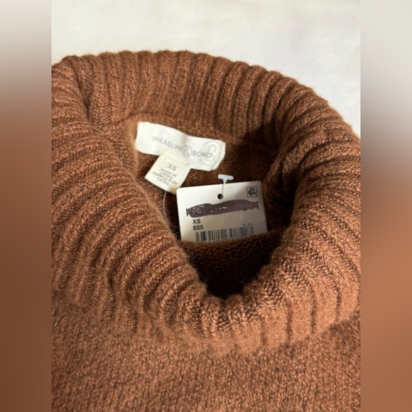 TREASURE & BOND Brown turtleneck sweater midi dress size XS. - Picture 10 of 13